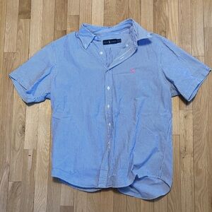 Ralph Lauren Blue Striped Seersucker Men's Shirt